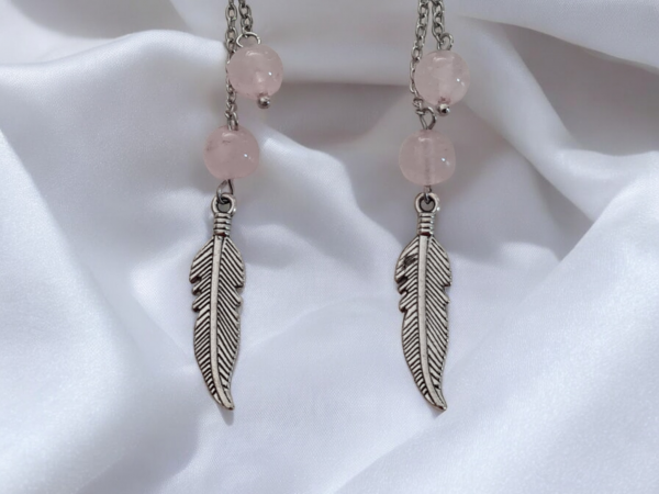 Boucles d'oreilles quartz rose